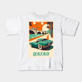 Qatar Supercar Vintage Travel Art Poster Kids T-Shirt